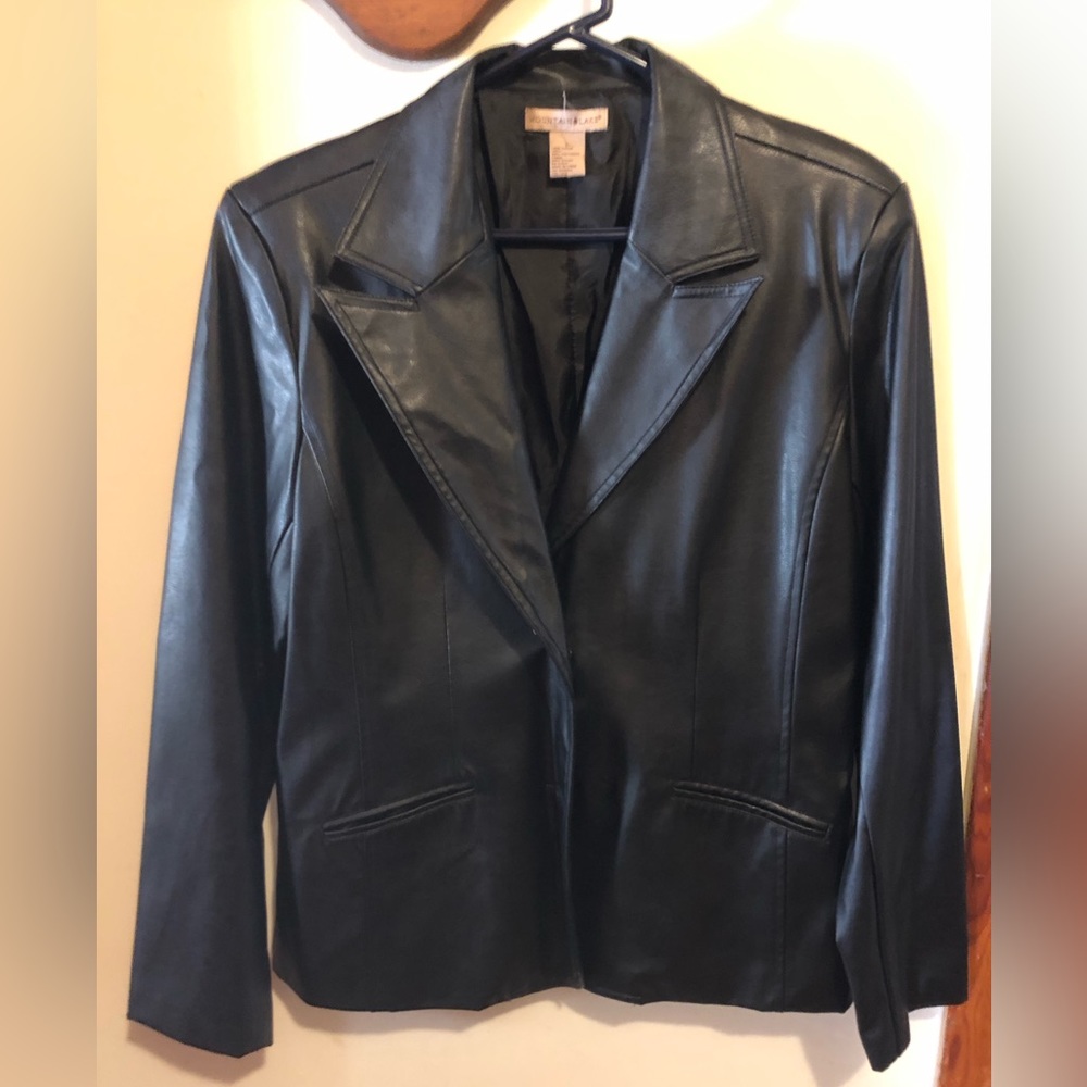 Ladies black Faux Leather jacket
